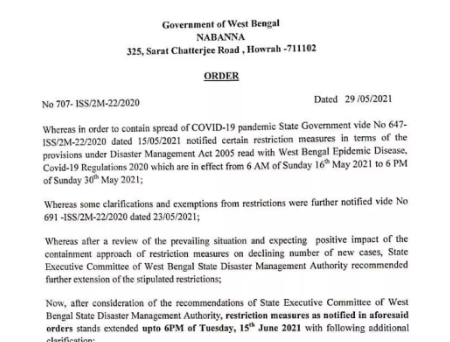 West Bengal Lockdown Notice PDF