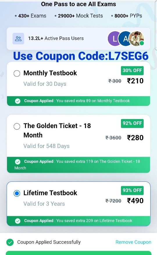 Get Testbook Coupon Code 89% + Extra 15% OFF on Test Pass