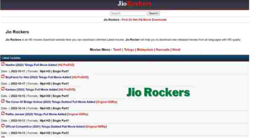 Jio rockers Movies Download Free 2023 on 