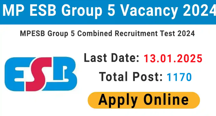 MP ESB Group 5 Recruitment 2025 Notification for 1170 Vacancy MP ESB Group 5 Recruitment